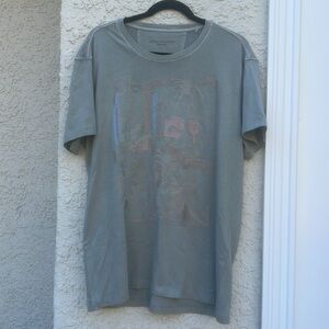 John Varatos Men's Tan Embroided Detail Short Sleeve Tshirt Size L